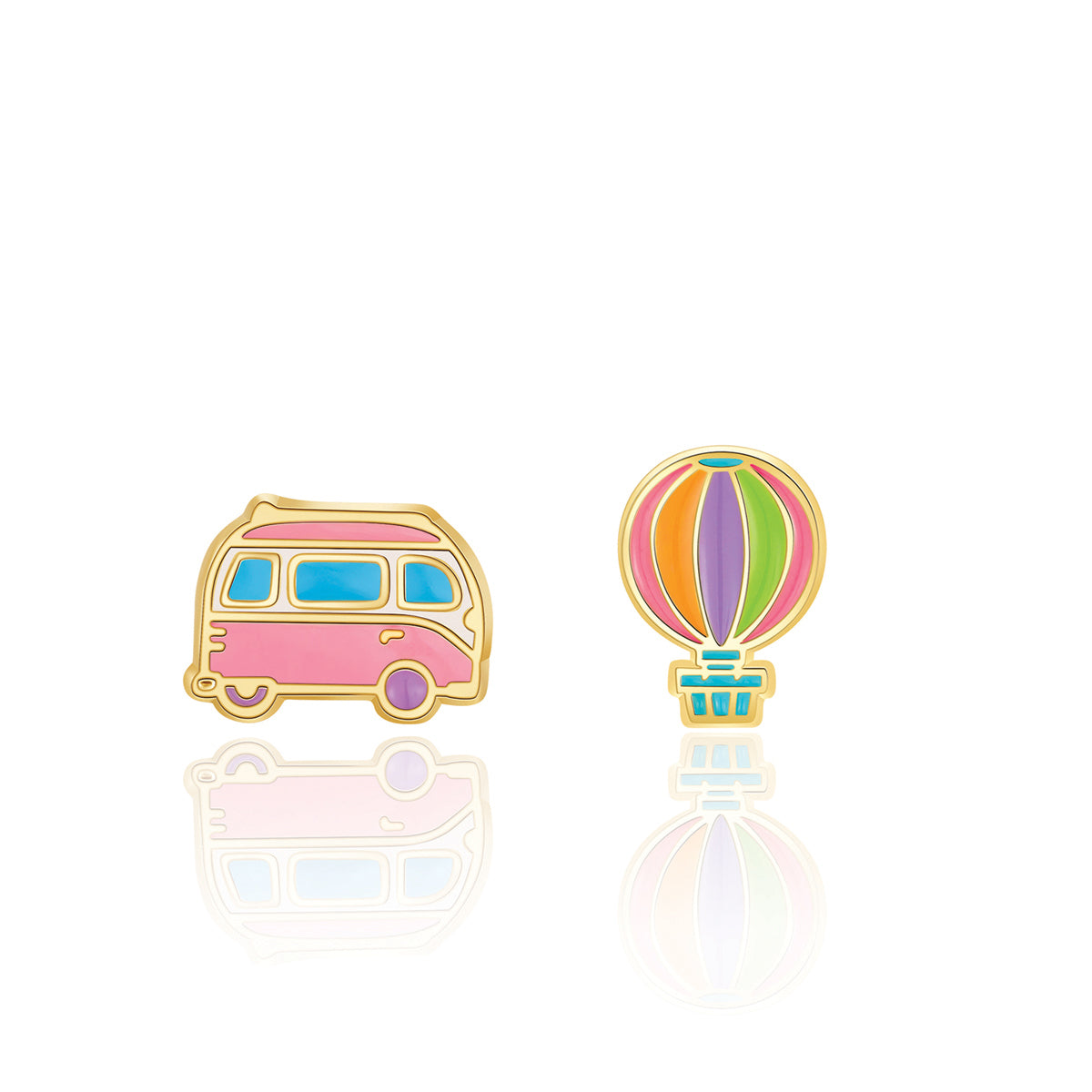 The Perfect Pair Cutie Enamel Studs- Travel Adventure