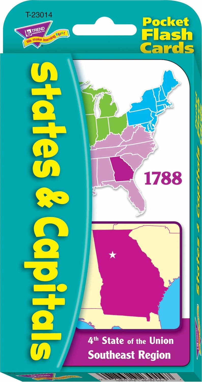 States and Capitals Pocket Flash Cards