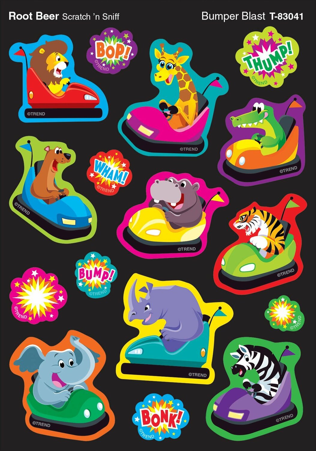 Bumper Blast/ Root Beer Mixed Shapes Stinky Stickers, 64 Ct