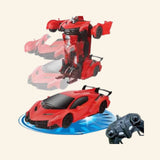 Red Turbo Twister Morpher transforming from sports car into robot with remote control.