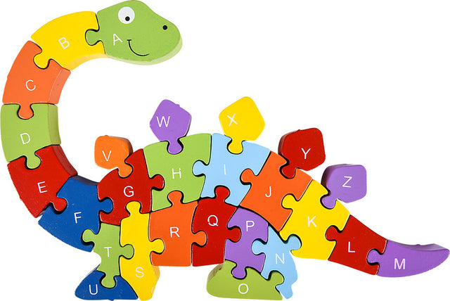 11" X 7" Wooden Dinosaur Letter Puzzle