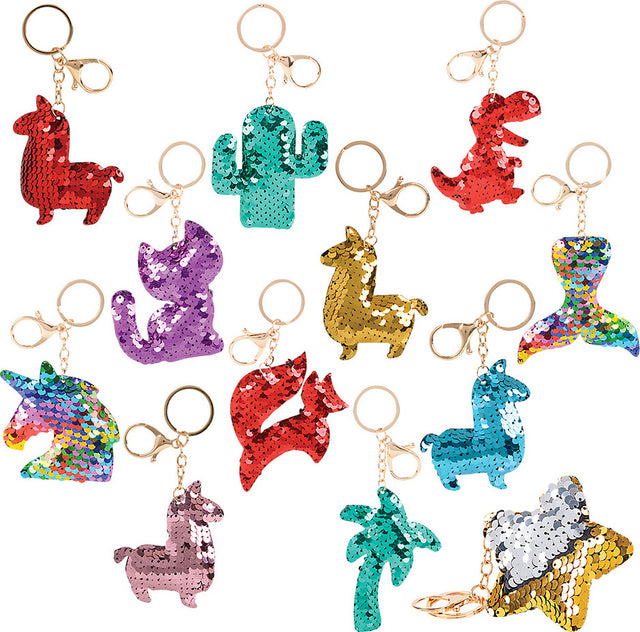 3" Flip Sequin Keychain Assortment (36pcs/ Un