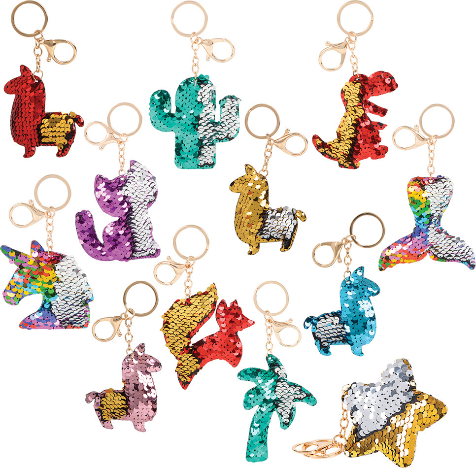 3" Flip Sequin Keychain Assortment (36pcs/ Un