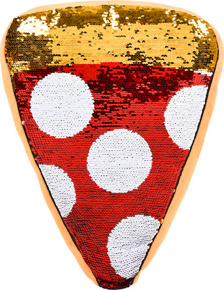 16" Plush Flip Sequin Pizza Pillow