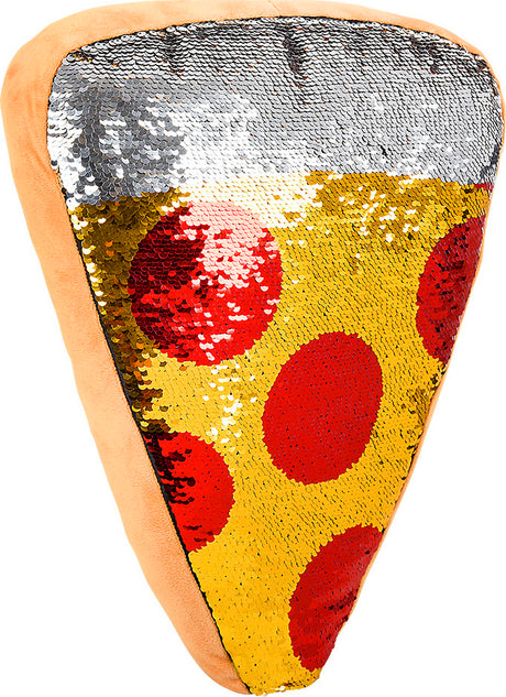 16" Plush Flip Sequin Pizza Pillow