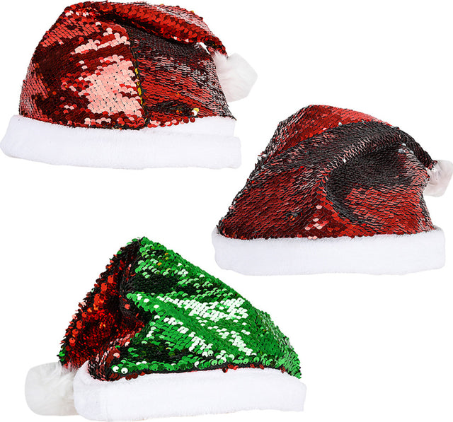 Flip Sequin Santa Hat 16"