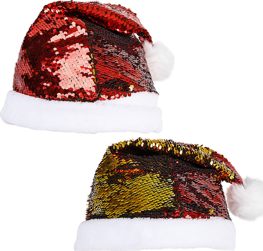 Flip Sequin Santa Hat 16"