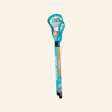 Waboba Lacrosse Set shown in retail packaging with two turquoise-and-gray lacrosse sticks bundled together and a Waboba Original ball attached near the stick head.