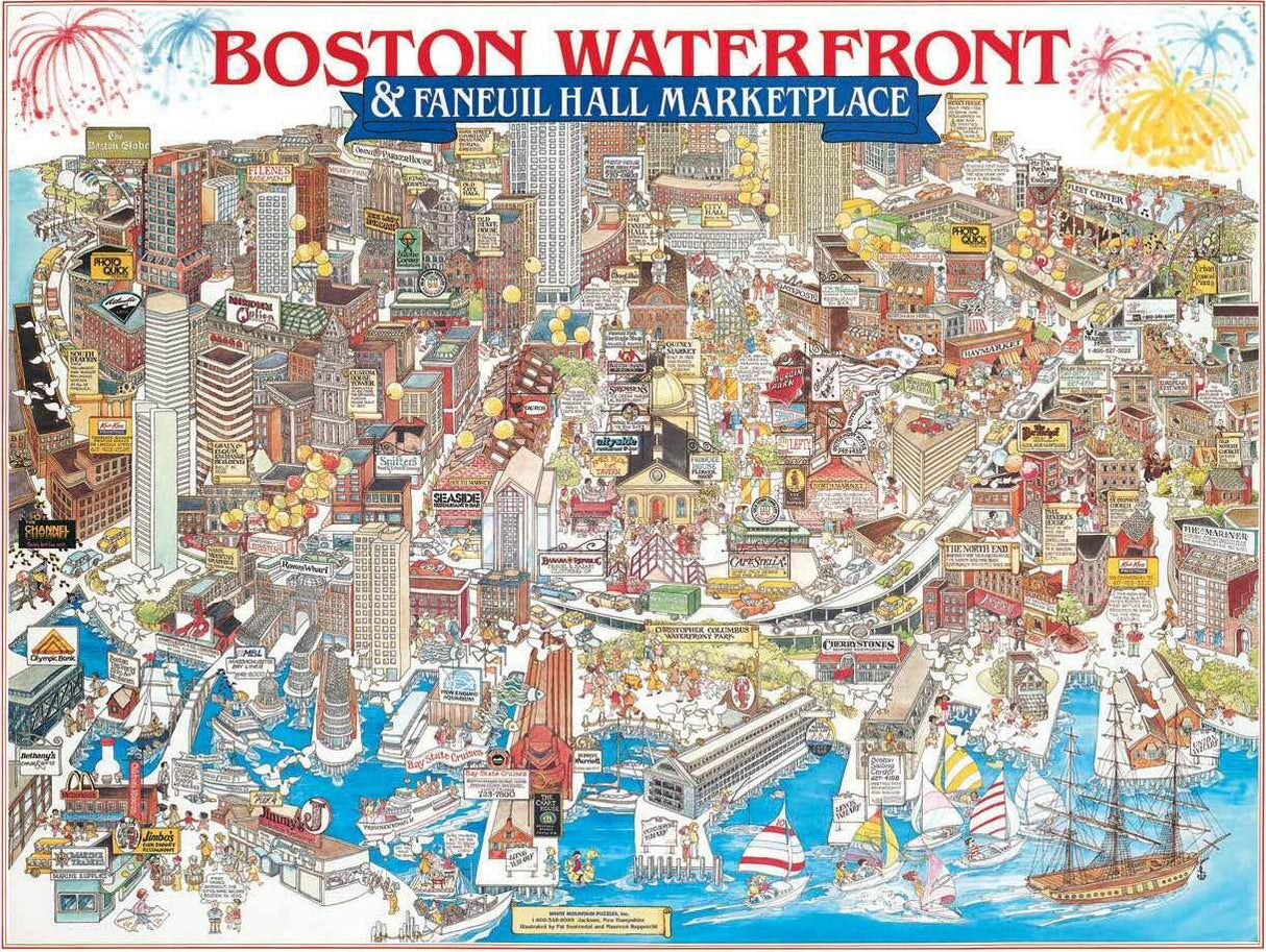 Boston, MA - 1000 Piece - White Mountain Puzzles